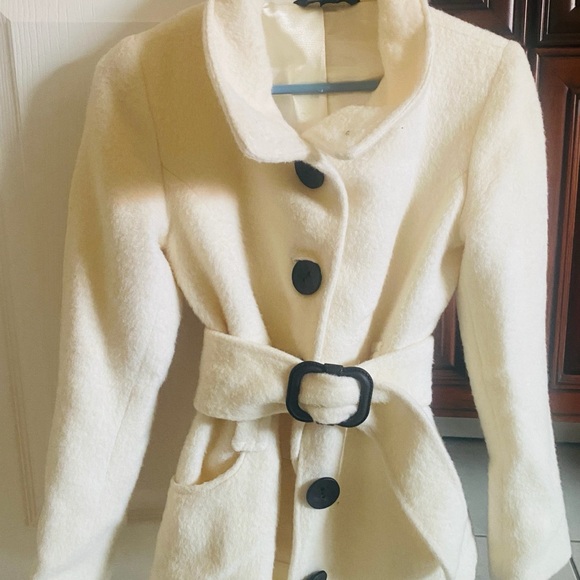 Women’s Wool Ivory Coat - Picture 1 of 13